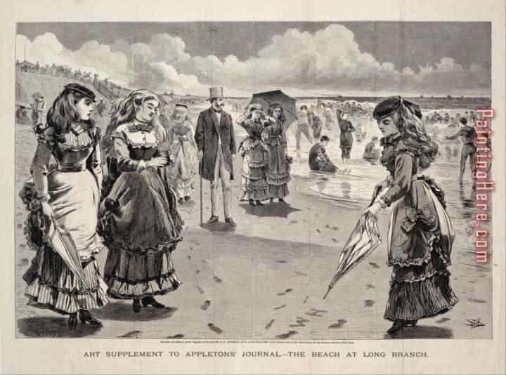 Winslow Homer The Beach at Long Branch, Published As an Art Supplement to Appleton's Journal, August 21, 1869